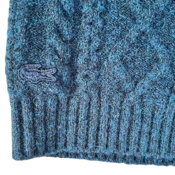 Lacoste Womens Long Sleeve Cableknit Crewneck Wool Blend Sweater Sz 32 - Picture 6 of 13